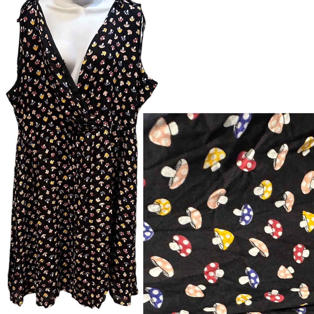 Frock Shop Mushroom Dress Multicolor Sleeveless Plus Size 3X Flawed